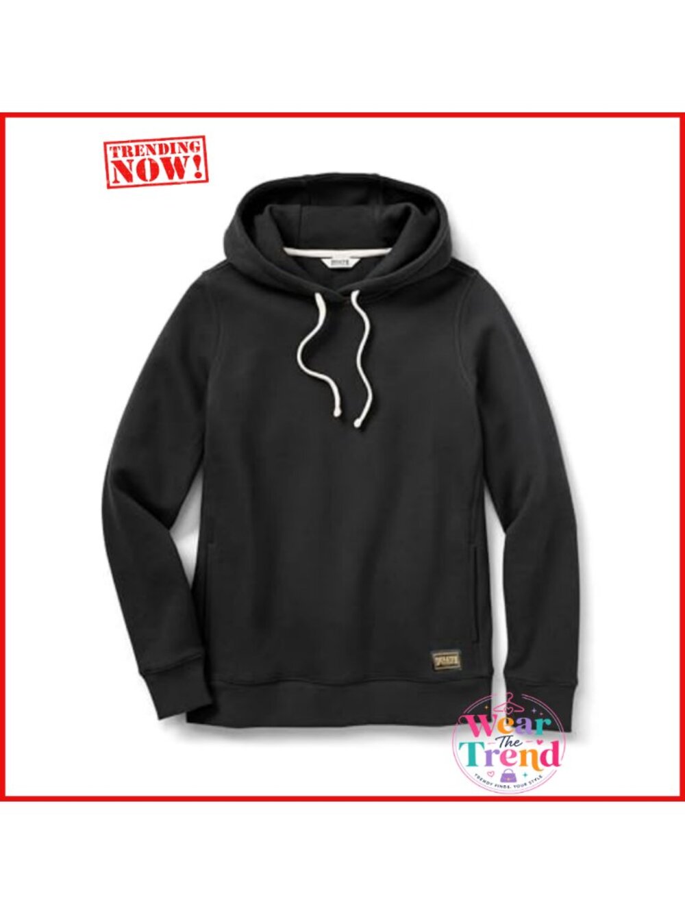 Cotton Fleece Pullover Hoodie with Reach Gussets Rib Knit Panels